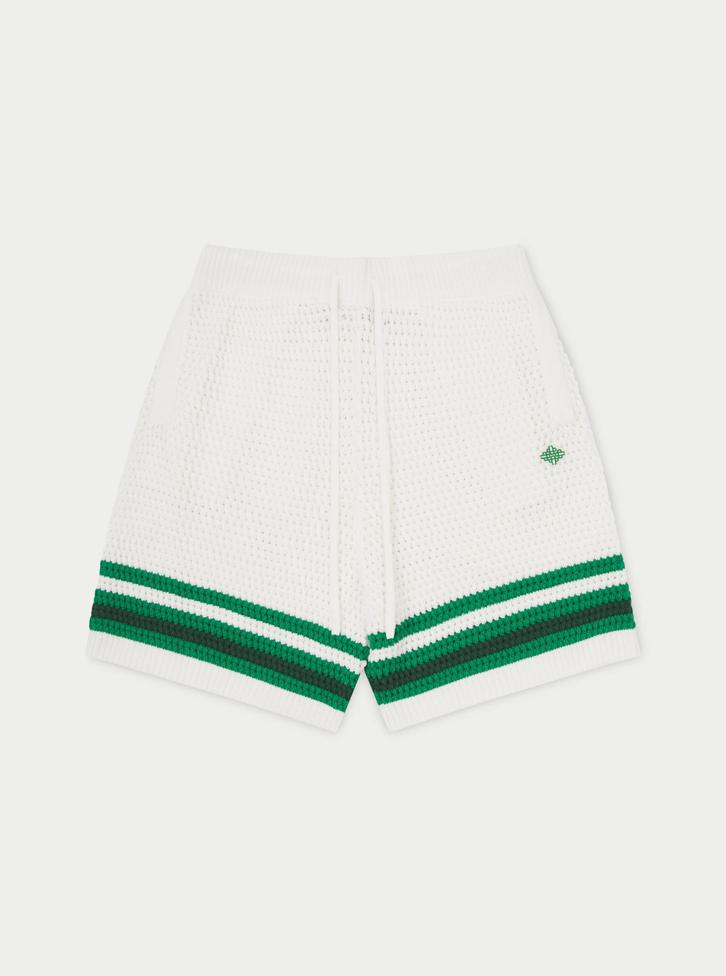 STRIPE TRIM CROCHET KNITTED SHORTS