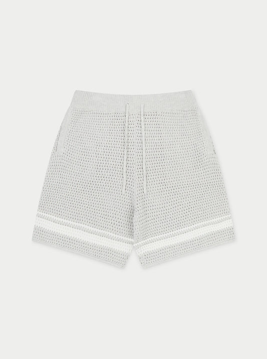 CROCHET KNITTED CONTRAST STRIPE SHORTS