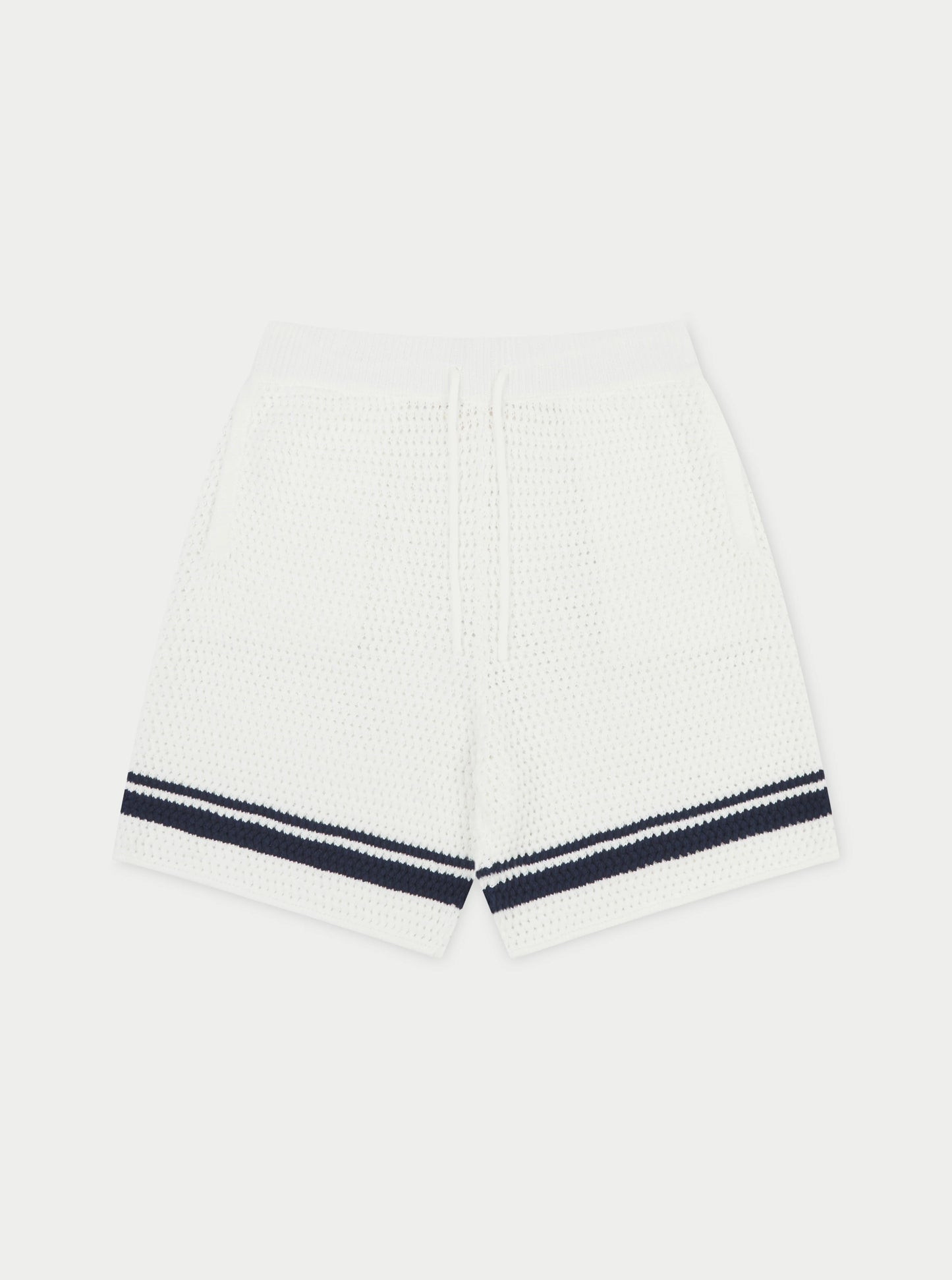 CROCHET KNITTED CONTRAST STRIPE SHORTS