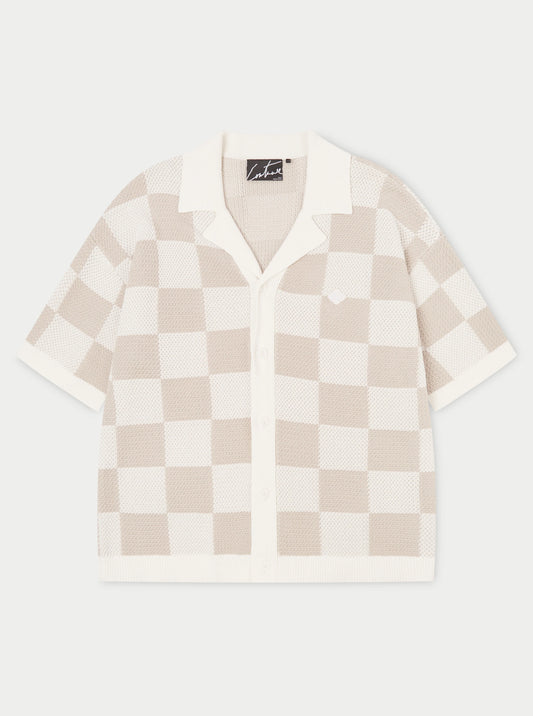 KNITTED CHECKERBOARD SHIRT