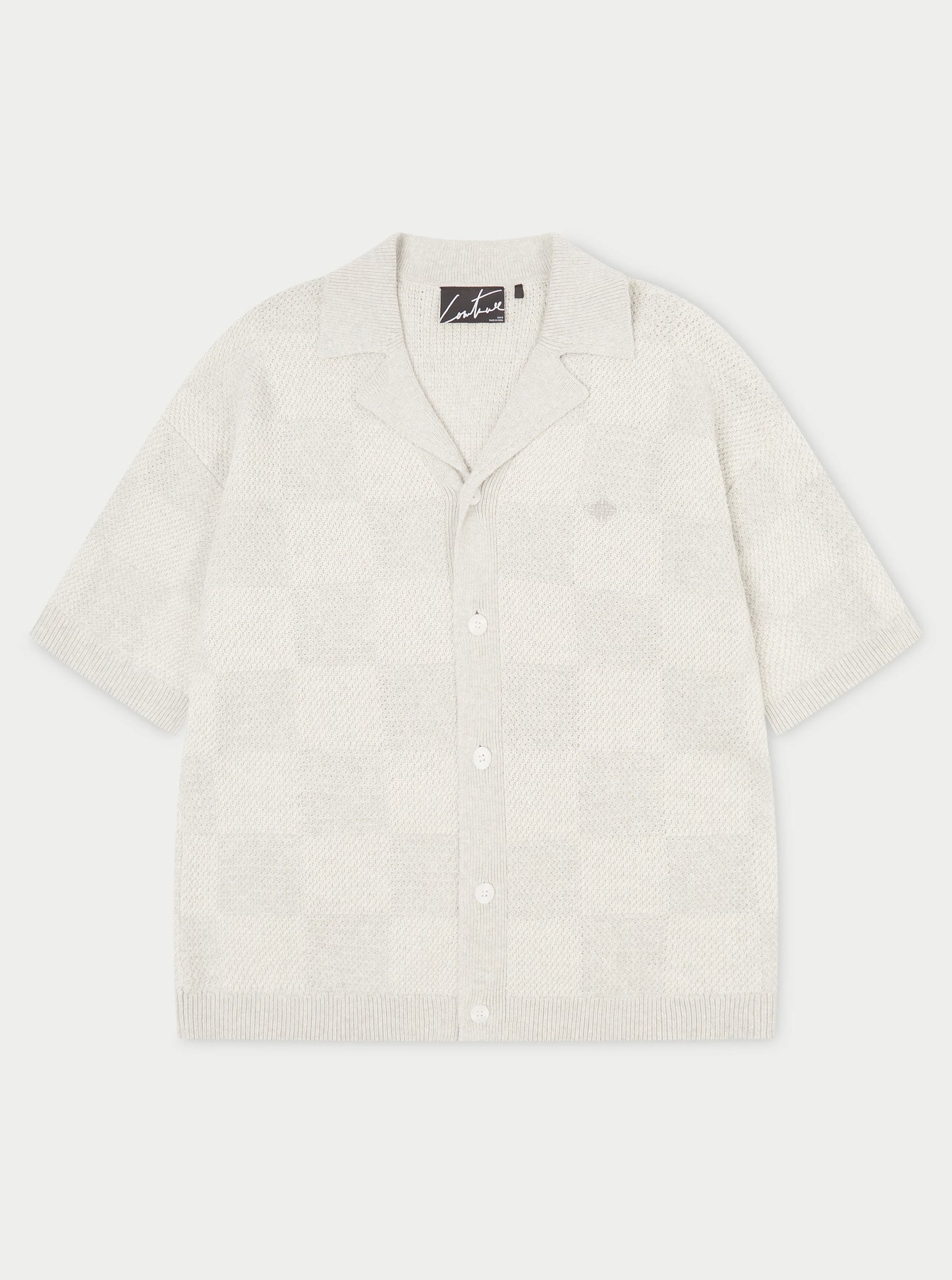 KNITTED CHECKERBOARD SHIRT