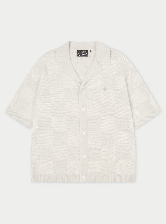 KNITTED CHECKERBOARD SHIRT