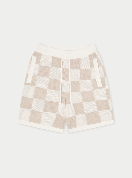 KNITTED CHECKERBOARD SHORTS