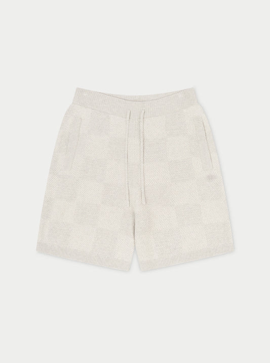 KNITTED CHECKERBOARD SHORTS